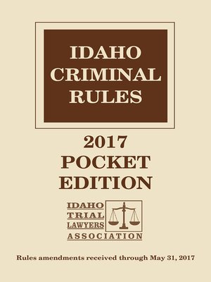 cover image of Idaho Criminal Rules